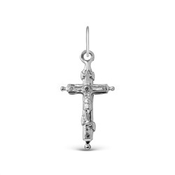 Крест из серебра родированный - 2,9 см