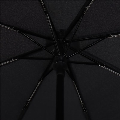 Зонт автоматический «Шёпот», 3 сложения, 8 спиц, R = 47 см, цвет чёрный