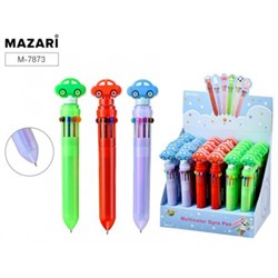 Ручка шариковая автоматическая 10-ти цветная CAR ROTATE 0,7мм M-7873 Mazari