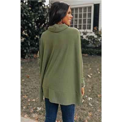 Jungle Green Cowl Neck Shift Tunic Top