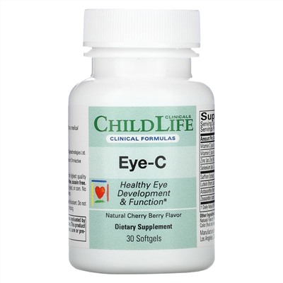 Childlife Clinicals, Eye-C, со вкусом натуральной вишни, 30 мягких таблеток