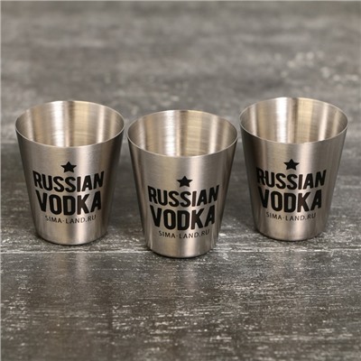 Подарочный набор стопок в чехле «Russian vodka», 3 шт х 30 мл