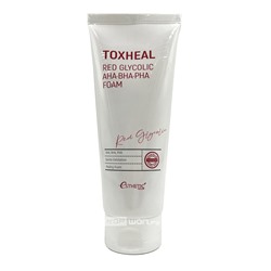 Пенка для умывания с АНА- BHA- и PHA-кислотами Toxheal Red Glycolic AHA, BHA, PHA Foam Esthetic House, Корея, 150 мл