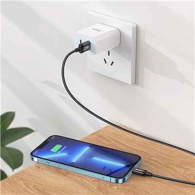 Кабель USB - Apple lightning Hoco X89 Wind (повр. уп.)  100см 2,4A  (black)