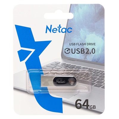 Флэш накопитель USB 64 Гб Netac U278 (black/silver)