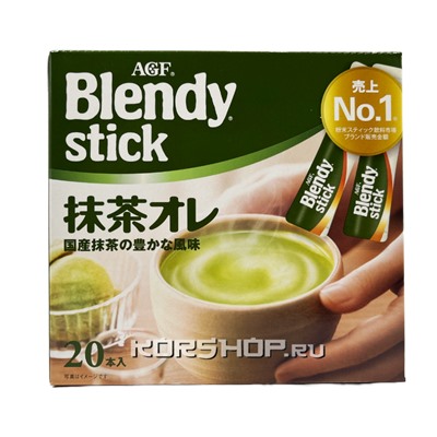 Растворимый зеленый чай с молоком и сахаром Blendy Stick AGF, Япония, 194 г (20 шт.) Акция