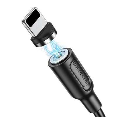 Кабель USB - Apple lightning Borofone BX41 Amiable магнитный (повр. уп)  100см 2,4A  (black)