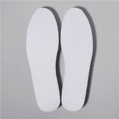 Стельки для обуви, универсальные, дышащие, р-р RU до 46 (р-р Пр-ля до 47), 29 см, пара, цвет белый