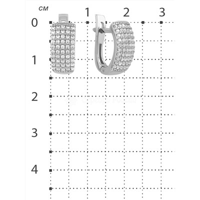Серьги из серебра с фианитами родированные 925 пробы с-7210р200