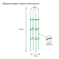 Шпалера, 170 × 30 × 1 см, металл, зелёная, «Ракета Клевер»