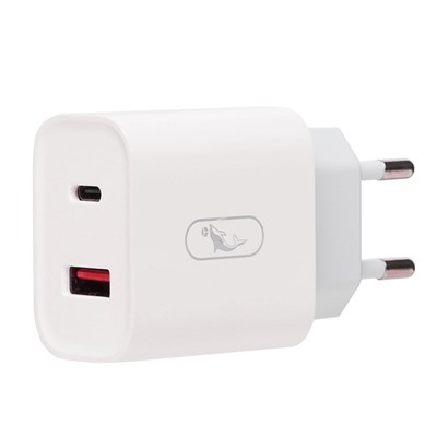 Адаптер Сетевой SKYDOLPHIN SC01 USB/Type-C 2,4A/12W (white)