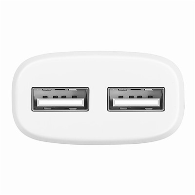 Адаптер Сетевой с кабелем Hoco C12 (повр. уп.) 2USB 2,4A/10W (USB/Lightning) (white)