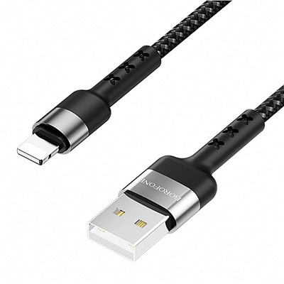 Кабель USB - Apple lightning Borofone BX34 Advantage (повр. уп)  100см 2,4A  (black)