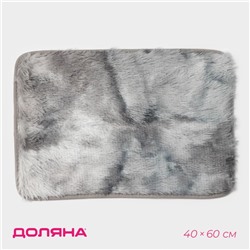 Коврик для дома Доляна «Пушистик», 40×60 см, цвет серый