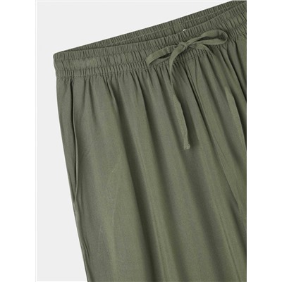 Однотонные брюки-палаццо Зеленый защитный