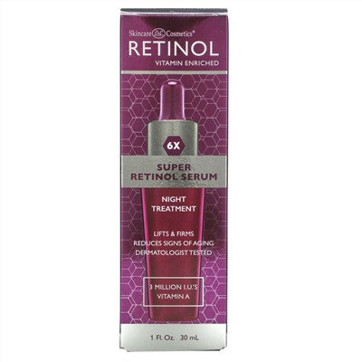 Skincare LdeL Cosmetics Retinol, Super Retinol Serum, Night Treatment, 1 fl oz (30 ml)