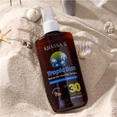 Масло-Активатор загара KRASSA "tropic sun", водостойкое, SPF 30, 150 мл