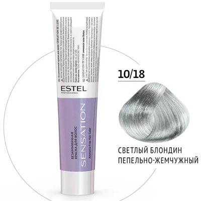 Крем-краска для волос 10/18 Светлый блондин пепельно-жемчужный DeLuxe Sensation ESTEL 60 мл