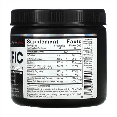 PEScience, Prolific, Pre-Workout, Raspberry Lemonade, 9.88 oz (280 g)