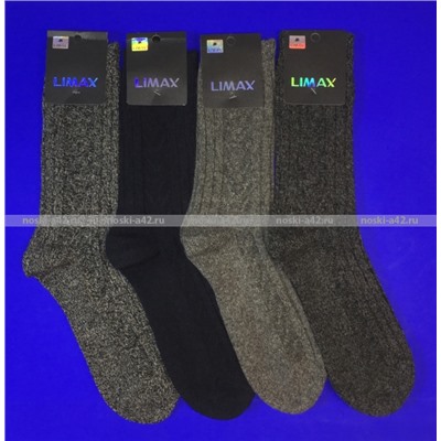 ЦЕНА ЗА 4 ПАРЫ: LIMAX носки мужские шерсть с рисунком