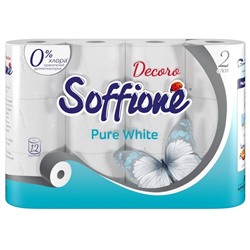 Туалетная бумага Soffione Pure White, 2 слоя, 12 рулонов