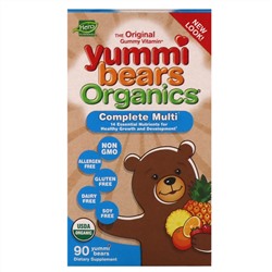 Hero Nutritional Products, Yummi Bears Organics, Complete Multi, Organic Strawberry, Orange and Pineapple Flavors, 90 Yummi Bears