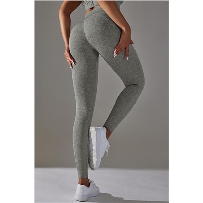 Dark Grey High Waist Solid Color Yoga Leggings