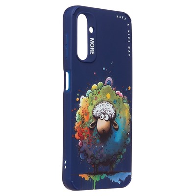 Чехол-накладка - SC335 для "Samsung Galaxy A14 4G"  (овечка) (dark blue) (227116)