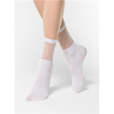 Носки женские CONTE FANTASY Удлиненные носки с прозрачным верхом в горошек