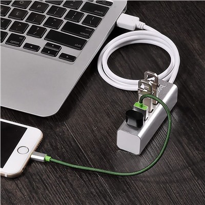 Хаб USB Hoco HB1 USB-4USB (80cm) (silver)