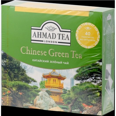 AHMAD TEA. Green Chinese Tea 72 гр. карт.пачка, 40 пак.