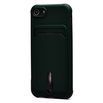 Чехол-накладка - SC304 с картхолдером для "Apple iPhone 7/iPhone 8/iPhone SE 2020" (dark green) (208662)