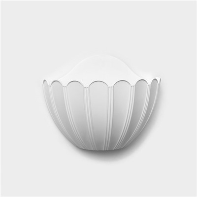 Кашпо настенное «Хризантема», 2 л, 24,7 х 12,7 х 19,3 см, цвет белый