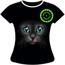 Женская футболка Кошка с языком 1047