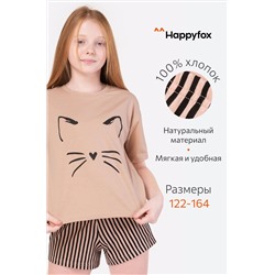 Хлопковая пижама для девочки Happyfox