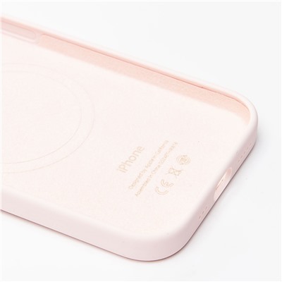 Чехол-накладка ORG Silicone Case SafeMag с анимацией для "Apple iPhone 15" (light pink)