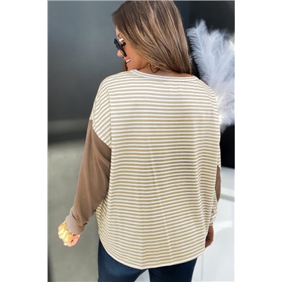 Striped Patchwork Long Sleeve Top