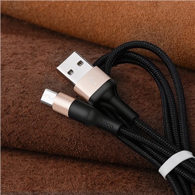 Кабель USB - micro USB Hoco X26 Xpress  100см 2A  (black/gold)