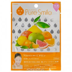 Маска для лица с витаминным молочным лосьоном Pure Smile Sun Smile, Япония, 27 мл Акция