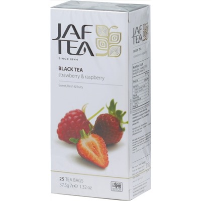 JAF TEA. Черный. Клубника-малина 37,5 гр. карт.пачка, 25 пак.