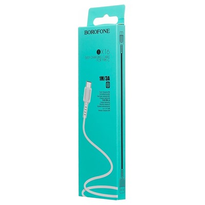 Кабель USB - Type-C Borofone BX16 Easy  100см 3A  (white)