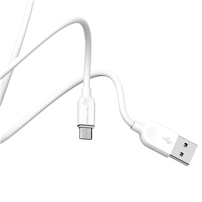 Кабель USB - micro USB Borofone BX14 (повр. уп)  100см 2,4A  (white)