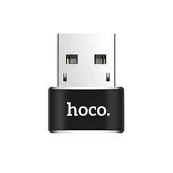 Переходник USB - Type-C Hoco UA6 USB to Type-C converter (black)