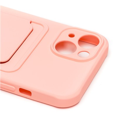 Чехол-накладка - SC304 с картхолдером для "Apple iPhone 13" (light pink)