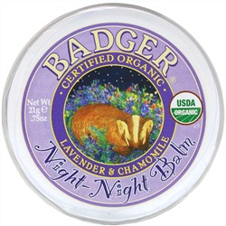 Badger Company, Organic, Night-Night Balm, Lavender & Chamomile, .75 oz (21 g)