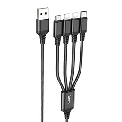 Кабель USB - Multi connector Hoco X76 4in1  100см 2A  (black)