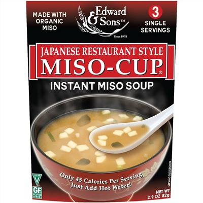 Edward & Sons, Edward & Sons, Miso-Cup, Japanese Restaurant Style, 3 Individual Servings