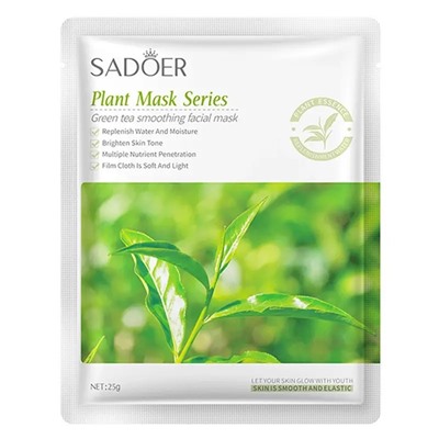 SADOER Увлажняющая маска для лица Green Tea Smoothing Facial Mask