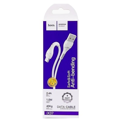 Кабель USB - micro USB Hoco X37 Cool power  100см 2,4A  (white)