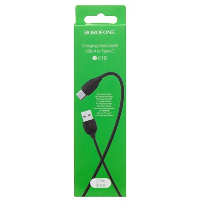 Кабель USB - Type-C Borofone BX19 (повр. уп) 20W 100см 3A  (black)